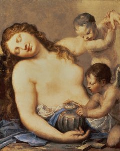 Maria Maddalena Penitente con putti